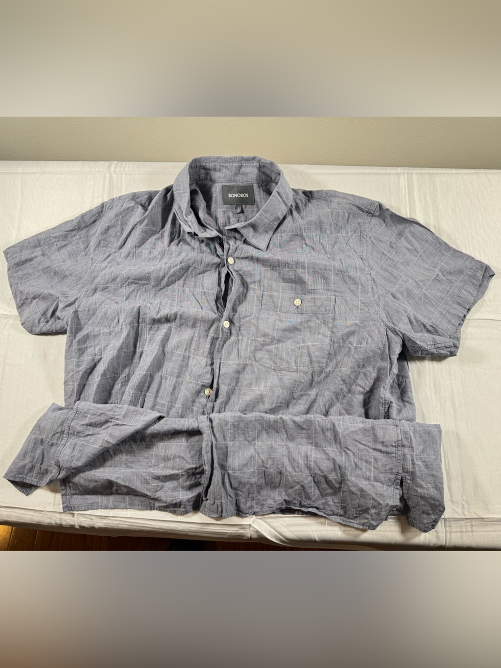 Bonobos Short-Sleeve Button-Down Shirt — Heather Gray 99% Cotton